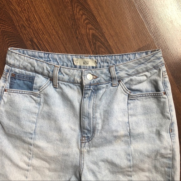 TOPSHOP Blue Colorblock Mom Jeans (discontinued) - Picture 2 of 5